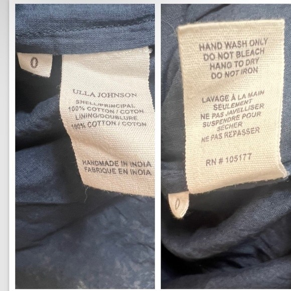 **SOLD* Ulla Johnson Eugenia Midi Dress Floral Vine Print Pockets Tassel Blue XS - Picture 7 of 9